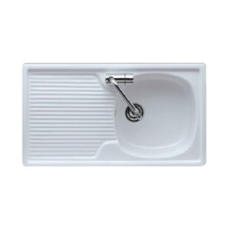 Lavello cucina 1 vasca per mobile 80x45 h5 in ceramica con (1/2)