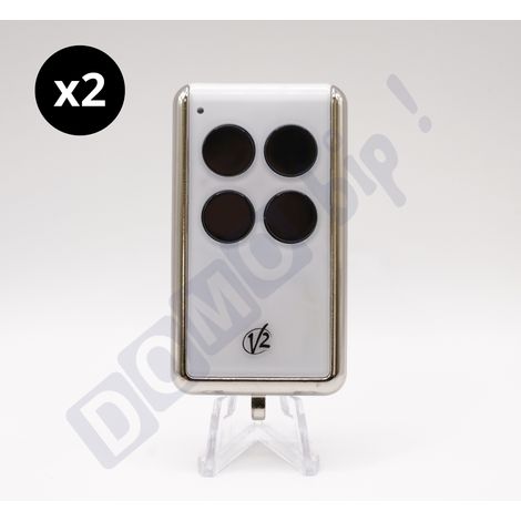 V2 MATCH blanche - Lot de 2 télécommandes universelle 4 canaux pour portail, garage, volets - Fréquence 433,92MHz - Apprentissage rapide (1/5)