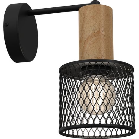 Applique murale loft noire bois E27 Milagro Sobresa (1/5)