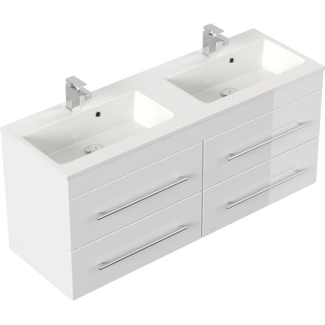 Badmöbel Firenze 140 SoftClose weiss hochglanz (1/5)
