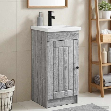 vidaXL Bathroom Vanity with Sink Grey Sonoma 42 x 40 x 84.5 cm