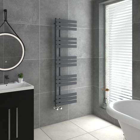 WarmeHaus D Shape Bathroom Radiator Warmer Sand Grey 1600x450mm