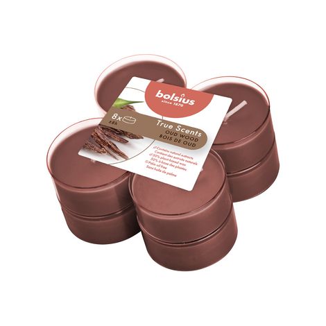 Velas perfumadas Maxi Light de Bolsius (8 unidades), aromas auténticos, madera de agar