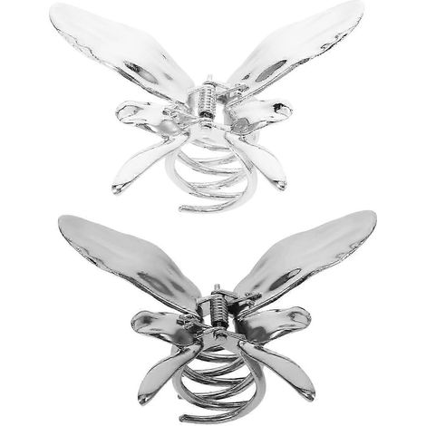Lot de 2 petites pinces à cheveux papillon en métal pour femmes, accessoires de coiffure sécurisés RN (1/5)