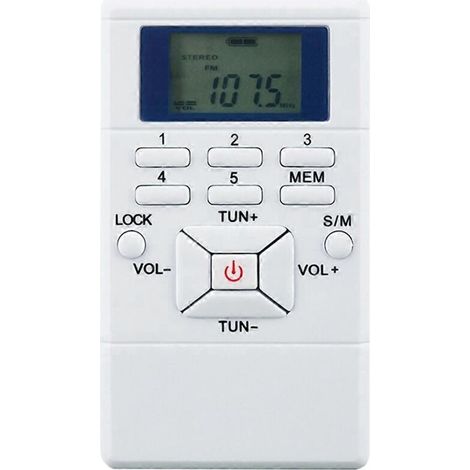 Radio FM stéréo avec horloge numérique 1,2 pouce, récepteur radio et écouteurs blancs (1/5)