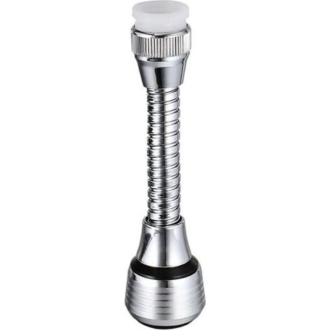 Silver tap extension with hand shower, 360° swivel extension hose, tap extension for sink. (1/5)