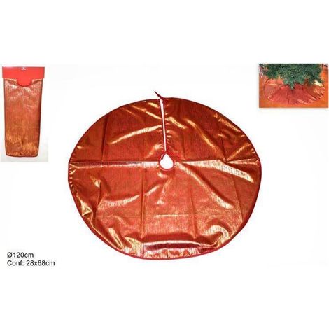 TAPPETO ALBERO 120 CM ROSSO C/FILO ORO