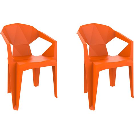 garbar DELTA Set 2 Silla Con Brazos Interior, Exterior Naranja