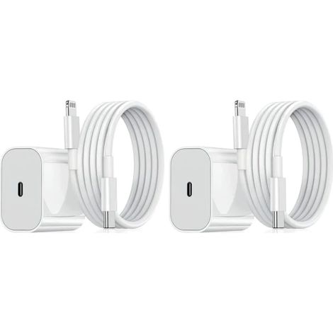 Chargeur iPhone (lot de 2) – Adaptateur de charge rapide + USB-C 20 W Blanc (Samsung 20 W Blanc) (Lot de 2 chargeurs Samsung 20 W Blanc) Samsung (20 W Blanc) (1/5)