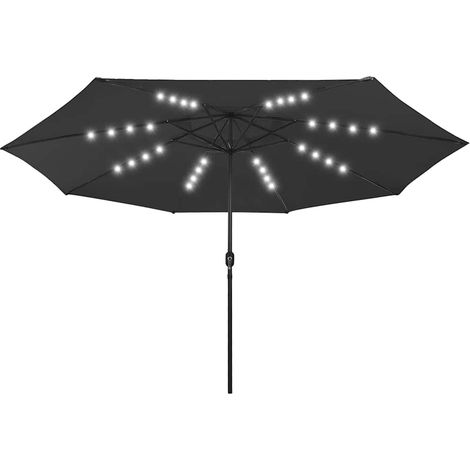 Maison Exclusive - Sonnenschirm mit LED-Beleuchtung 400 cm Schwar