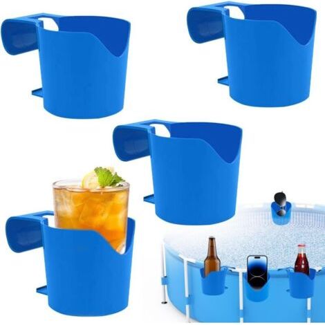 BUNTHAUS Porte Gobelet Piscine, 4 Pièces Porte Gobelet au Bord de la Piscine, Multifonctionnel Porte Boissons de Piscine, Porte Bouteilles de Piscine Convient