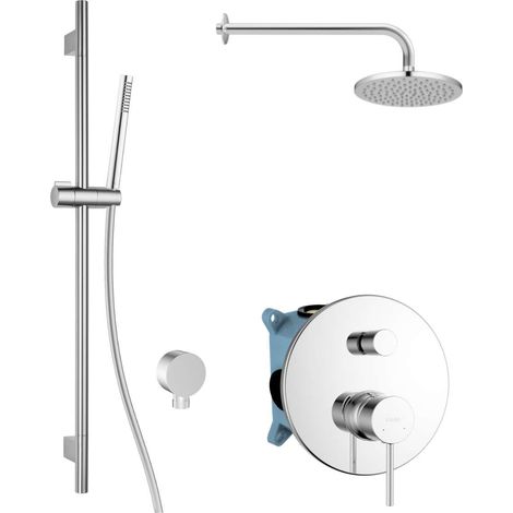 kielle Oudee - Set de douche avec mitigeur encastré, 2 sorties, avec accessoires EcoSpare et corps d’encastrement, chrome 20602SP40 (1/5)