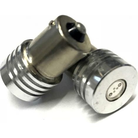 Coppia 2 Lampade Led BA15S 1156 P21W Con 1 Power Led Da 1W Colore Blu Blue 12V 1W