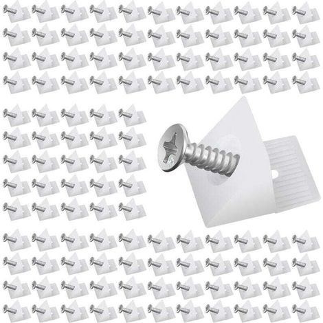 Cales en Plastique pour Meuble Tiroir, Fond de Tiroir Connecteur avec Vis Équerre De Fixation Renfort Tiroir Connecteur Arrière Stabilisateurs pour Réparer Affaissement Étagère Meuble (40) (1/4)