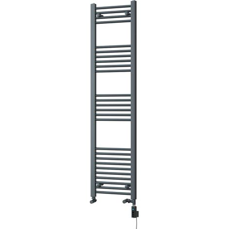 Zennor - Anthracite Dual Fuel Towel Rail H1600mm x W400mm Thermostatic WIFI - Straight (1/3)