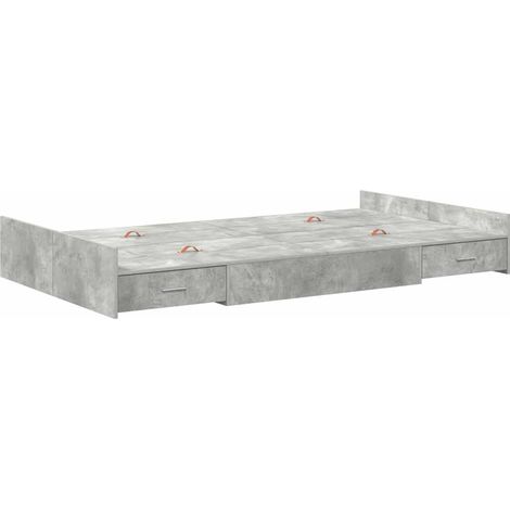 Lit double,Lit adulte,Cadre de lit avec rangement avec tiroir Gris béton 120 x 190 cm CFW3782756 (1/5)