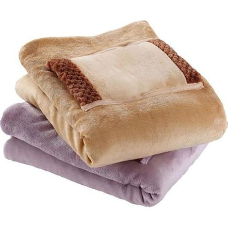 Couverture Chauffante USB - 60 x 80 cm - Flanelle - Chauffe-Mains Intégré - Violet - 1 Pièce (1/3)