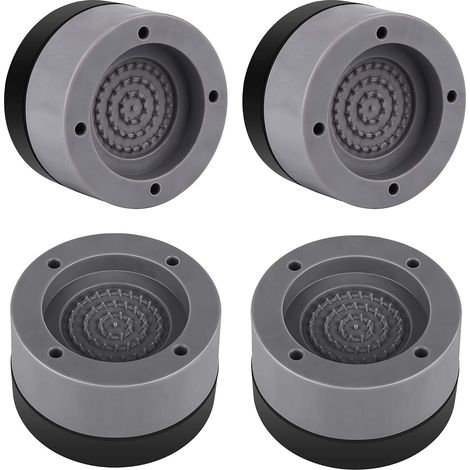 Difusor de vibraciones (paquete de 4) para lavadoras y secadoras. Forro antivibración Loudshield de felpa gris. (1/5)