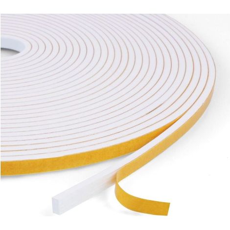 Joint Fenetre Isolation Anti Froid, Joint Isolation pour Porte Fenêtre autocollante pour portes, Joint Fenêtre Isolation du bruit, Joint de fenêtre Joint en Mousse(6mm x 3mm x 10M, Blanc) (1/5)