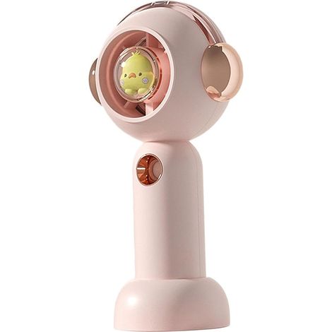 Mini-Tragventilator, USB-aufladbar, ideal für Outdoor-Aktivitäten, Büro usw., klein und tragbar (rosa). (1/3)