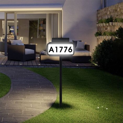 Plaque Adresse Solaire - 84,5 x 26,2 cm - LED Intégrée - IP65 - Pour Jardin Rue Maison - 1 Pièce (1/5)