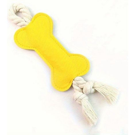 Juguete interactivo de fieltro para perros con nudos de cuerda trenzada, juguete tipo hueso rompecabezas para razas pequeñas en etapa de dentición. (1/5)