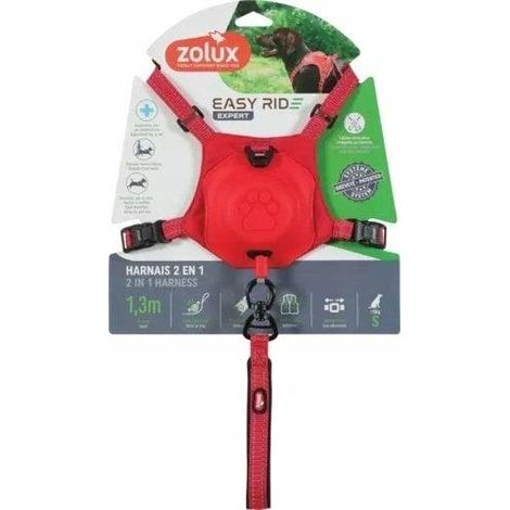 Zolux Easyride arnés rojo con correa integrada