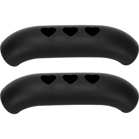 Poignée de casserole en silicone noir 2 pièces, manchon antidérapant résistant à la chaleur, protège-mains isolant pour poignées chaudes, prévention des brûlures (1/5)