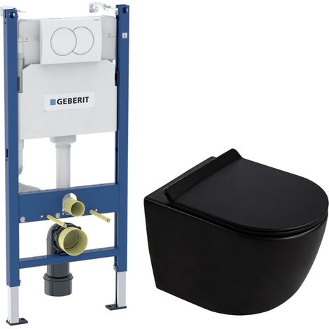 Duofix WC-Pack Vorwandelement + Wand-WC ohne Spülrand Ceramia PixL mit SoftClose-Sitz + Betätigungsplatte (GEBCEPXBMT02-IN)