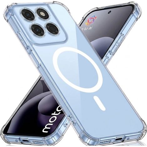 Funda transparente para Motorola Moto G77 / G67, resistente a caídas, para MagSafe. (1/5)