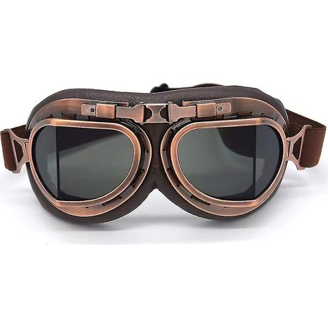 Lunettes de moto style aviateur vintage pour casque cruiser et touring (1/5)