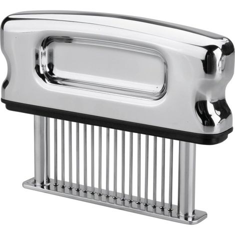 Batticarne con ago in acciaio inox ultra affilato per intenerire la bistecca, Misure 12 x 2 x 30 cm
