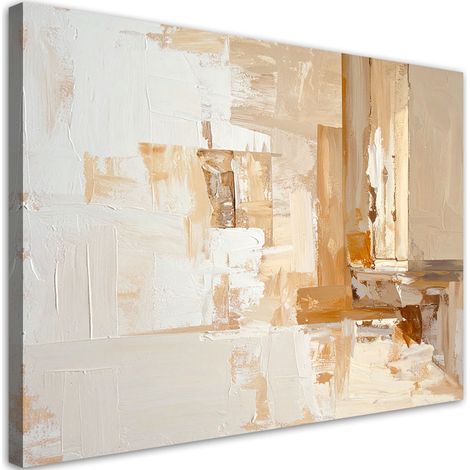 Cuadro en Lienzo, Abstracción de textura minimalista en beige, 120x80