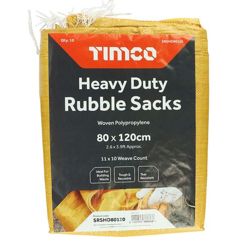 TIMCO Heavy Duty Rubble Sacks - 80 x 120cm