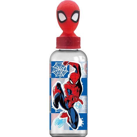Borraccia Originale Marvel Spiderman da 560 ml per bambini con tappo svitabile, senza BPA, facile da lavare e riutilizzabile.