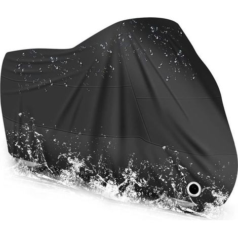 Housse de Protection pour Moto imperméable, résistant au Froid et intempéries 210T (L-220x95x110cm) (1/5)