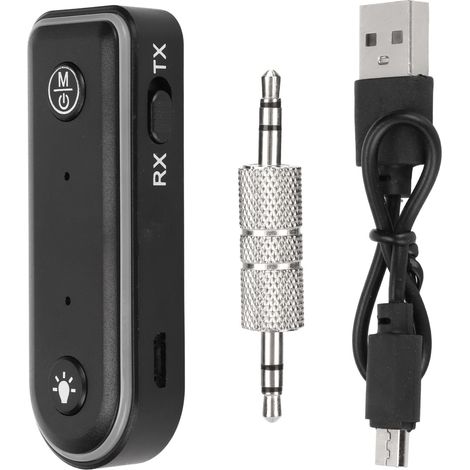 Émetteur Récepteur FM Bluetooth Sans Fil pour Voiture, Adaptateur Audio Radio avec Éclairage d'Ambiance, Appels Mains Libres, Charge USB Q3 (1/5)