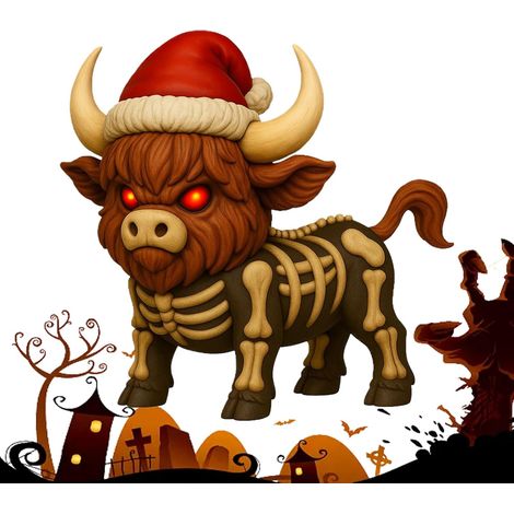 Figurine Vache Highland Décorations d'halloween Figurine de Veau Écossais (1/5)