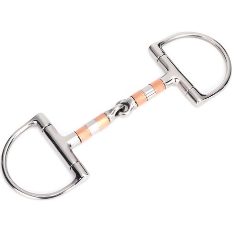 Mors en acier inoxydable, accessoire pour chevaux, bouche avec rouleaux en cuivre et acier inoxydable (1/5)