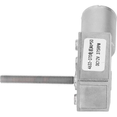 12-V-Gleichstrom-Getriebemotor, 375 U/min, Messingwicklung, hochwertiges Getriebe, M6x50-mm-Gewindewelle, Schneckengetriebemotor (1/5)