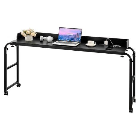 Table de lit mobile table d'appoint avec 4 roulettes (dont 2 avec (1/5)