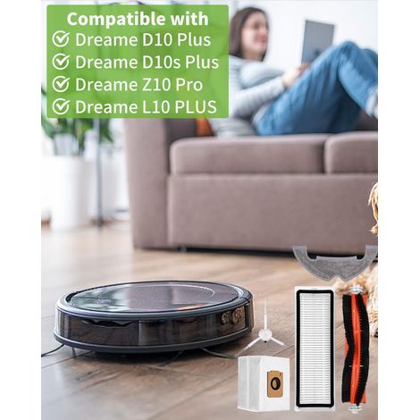 Kit d'accessoires pour Dreame D10 Plus et L10 Z10 Pro Aspirateur Pièces de rechange 2 Brosses Principales 4 Filtres 7 Bros (1/4)