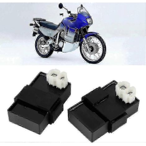 Module d'allumage CDI compatible avec XL600V Transalp 1987-1996 XRV650 Africa Twin, construction en métal et plastique noirs, composant moteur plug-and-play à 6 broches. (1/4)