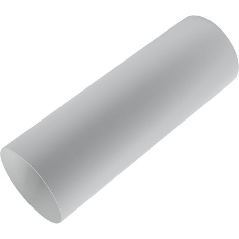 Round Ventilation Pipe Ø100mm, 30cm Long, White Plastic for Heating and Air Conditioning (1/5)