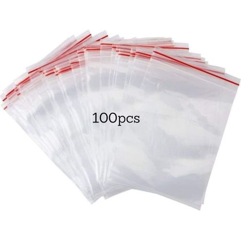 100 pcs Transparents (10 x 15cm) Sachets Zip Refermables Sachet Zip Transparent Pochette Zip Sachet Plastique Zip Pochette Plastique Zip Sachet Plastique Transparent Sachets (1/4)