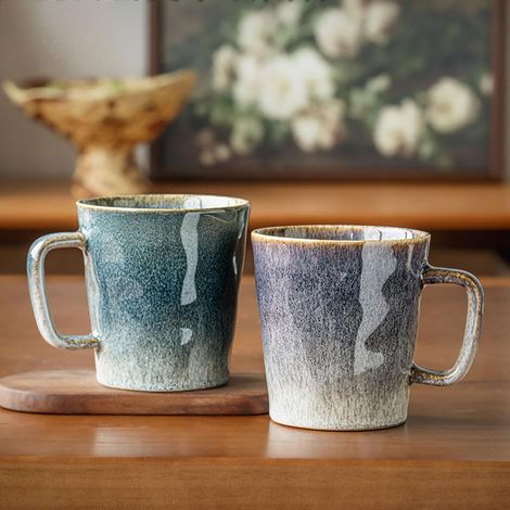 Lot de 2 tasses à café rétro de 400 ml - Passe au lave-vaisselle et au micro-ondes (1/5)