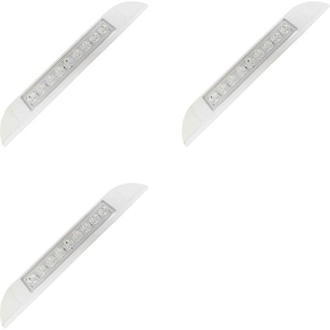Bandeau lumineux LED 3X 9 LED 12V/24V étanche 256 mm pour extérieur caravane/camping-car, blanc (1/5)