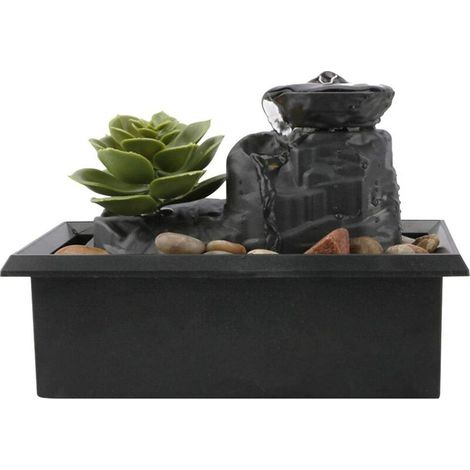 Fontaine de table - 11,7 cm - Fontaine à eau d'intérieur en forme de nénuphar - Chargement USB - Lumière LED - Pour bureau, maison, chambre à coucher (1/5)