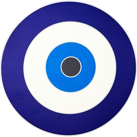 Dessous d'Assiette de Présentation Rond en Plastique Bleu Motif Œil 38 x 38 x 1 cm - PANGIVO (1/2)