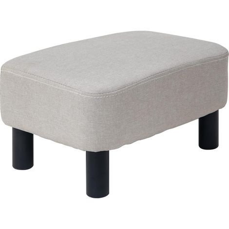 Repose-Pieds rembourré en Bois Ottoman Pouf en Lin Bas Tabouret de canapé en Tissu rectangulaire Petite Maison Salon Chambre avec siège, Couleur Unie RF-BD213-C (1/5)
